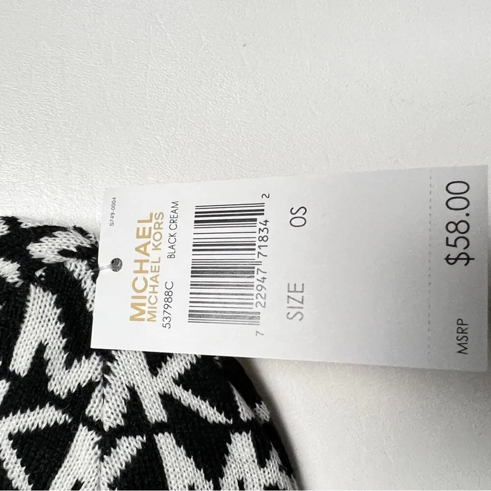 Michael Kors MK  Classic Pattern Women's Cold Weather Winter Beanie Logo Hat